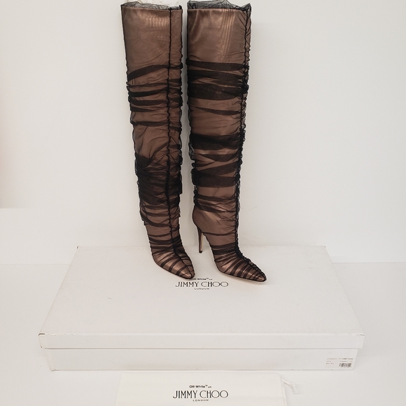 Jimmy Choo X Off-White Elisabeth 100 Boots - Picture 2 of 14